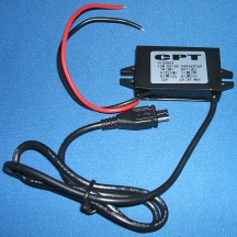 Image of 12V DC to 5V DC PSU adaptor to microB USB plug suitable for Raspberry Pi etc.