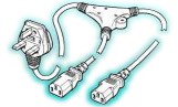 Image of Mains power cable/lead, 13A plug to 2x IEC