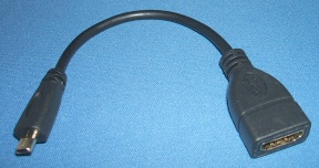 Image of MicroHDMI male to HDMI female adaptor cable/lead Ideal for Raspberry Pi 4