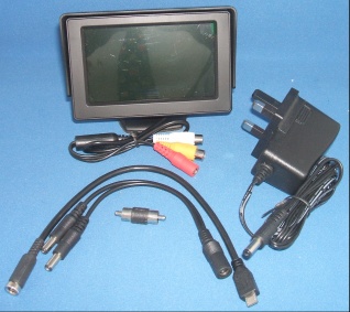 Image of 4.3" Widescreen Colour LCD Monitor (1V composite input) special 5V version PSU & cable/lead kit included