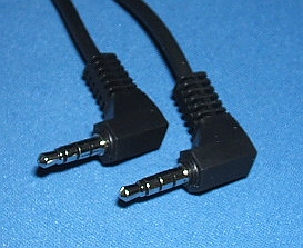Image of 4 pole Audio/Video cable/lead for Raspberry Pi B+, 2 and 3, 4pole 3.5mm right angle plugs, (1.5m)