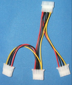 Image of Hard drive IDE (Molex) power splitter (3 way) Three outputs