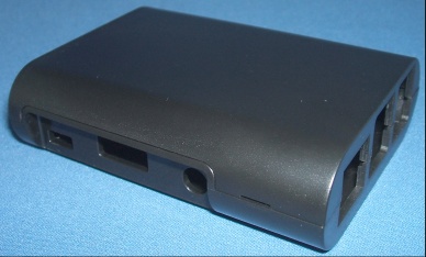 Image of Moulded Case/Enclosure for Model B Raspberry Pi 2, 3 and Pi 1 B+ (Black) Flat bottom